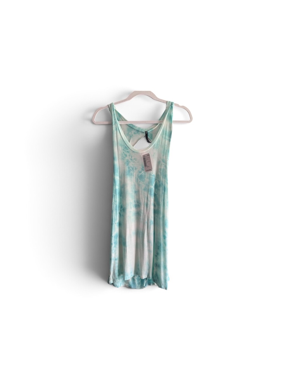 Love Culture Aqua Tie-Dye Tank Tunic with Open Back
